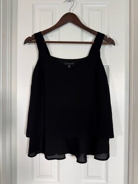 Banana Republic Black Layered V-Neck Sleeveless Top Size Petite Medium